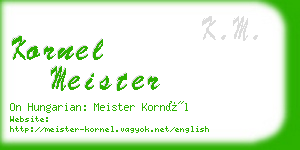 kornel meister business card